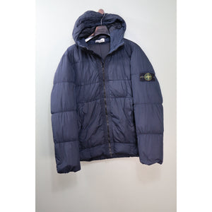 Stone Island Navy Crinkle Reps Down Jacket