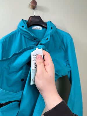 Stone Island Aqua Blue Cotton Cordura Jacket