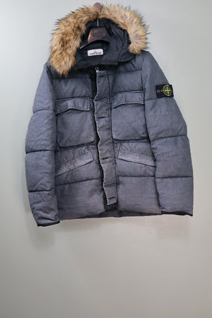 Stone Island Grey Lino Resinato Down Jacket