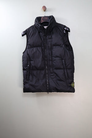Stone Island Black Crinkle Reps Down Gilet