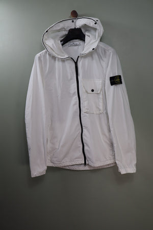 Stone Island White Hooded Overshirt