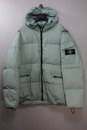 Stone Island Green Crinkle Reps Down Jacket