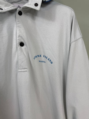 Stone Island Ice Blue Marina 1/4 Button Hoodie