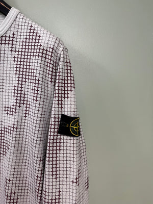 Stone Island Beige Grid Camo Jumper