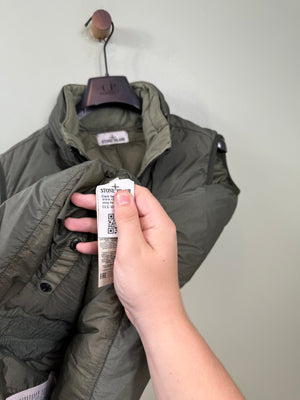 Stone Island Khaki Crinkle Reps Down Gilet