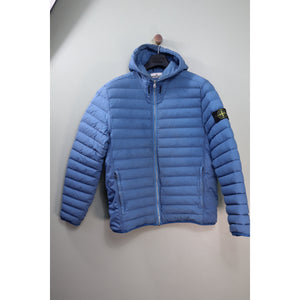 Stone Island Blue Loom Woven Down Jacket