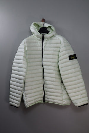 Stone Island Pastel Green Loom Woven Down Jacket