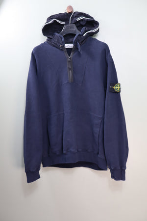 Stone Island Navy 1/4 Zip Hoodie
