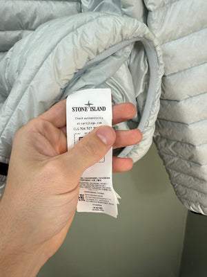 Stone Island Ice Blue Nylon Loom Woven Down Jacket