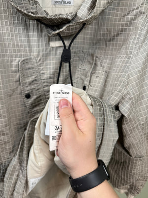 Stone Island Grey Macro Ripstop Nylon Metal Smock