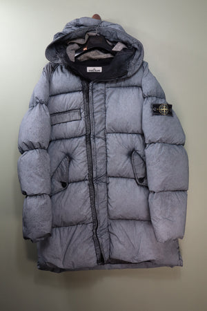 Stone Island Grey Frost Tela Nylon Parka Down Jacket