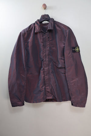 Stone Island Burgundy Nylon Metal Weft Overshirt