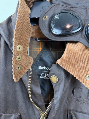 C.P. Company x Barbour Brown Waxed Cotton La Mille Jacket