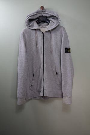 Stone Island Grey Zipped Hoodie