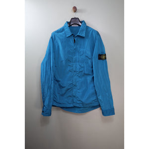 Stone Island Blue Nylon Metal Overshirt