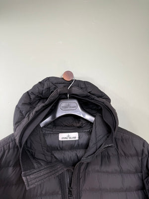 Stone Island Black O-Cotton/ R-Nylon Tela Down Jacket