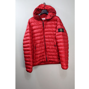 Stone Island Red Garment Dyed Down Jacket