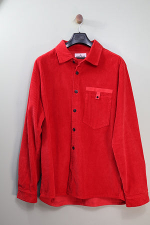 Stone Island Red Corduroy Overshirt