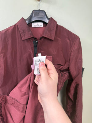 Stone Island Burgundy Nylon Metal Overshirt