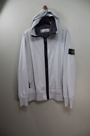 Stone Island Light Grey Light Soft Shell Check Grid Jacket