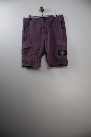 Stone Island Burgundy RE Cargo Shorts