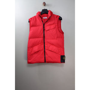 Stone Island Red Crinkle Reps Down Gilet