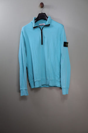 Stone Island Aqua Blue 1/4 Zip Jumper