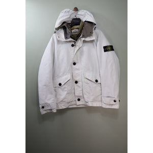 Stone Island White David TC Dutch Rope Down Jacket