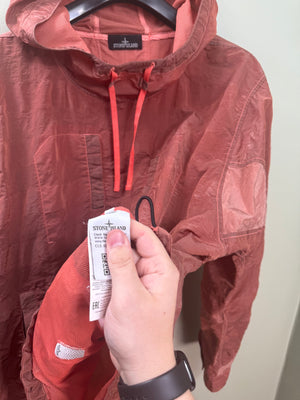 Stone Island Salmon Striped Nylon Metal Shadow Project Smock