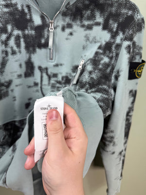 Stone Island Blue Earth Camo 1/4 Zip Jumper