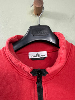 Stone Island Red 1/4 Zip Jumper