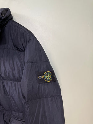 Stone Island Black Crinkle Reps Down Jacket