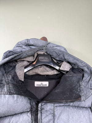 Stone Island Grey Frost Tela Nylon Parka Down Jacket