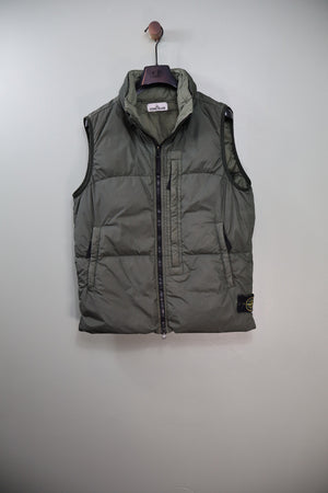Stone Island Khaki Crinkle Reps Down Gilet