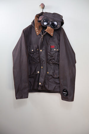 C.P. Company x Barbour Brown Waxed Cotton La Mille Jacket