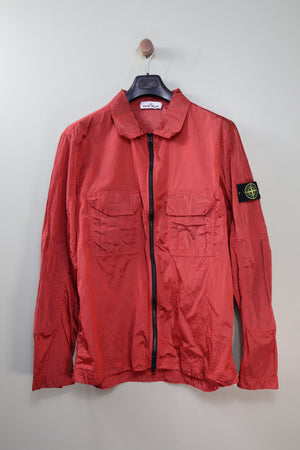 Stone Island Red Nylon Metal Overshirt