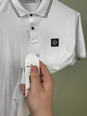 Stone Island White Slim Fit Polo