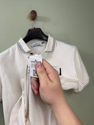Stone Island White Slim Fit Polo