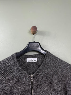 Stone Island Grey Sample Reflective Knit Zipped Jumper