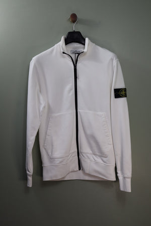 Stone Island White Zipped Jumper