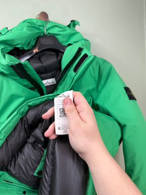 Stone Island Green Ripstop Gore-Tex Down Jacket