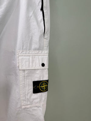 Stone Island White SL Cargo Bottoms