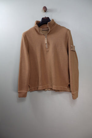 Stone Island Brown Ghost 1/4 Zip Jumper