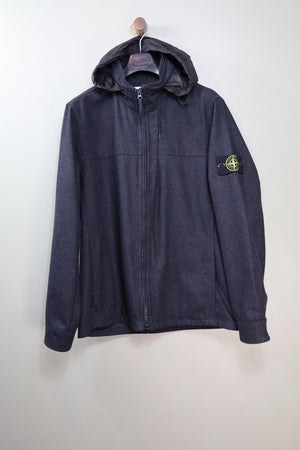Stone Island Navy Wool Shell Jacket