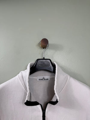 Stone Island White Zipped Jumper