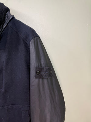 Stone Island Navy Ghost Panno Tinto Mussola Gommata Jacket