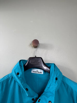 Stone Island Aqua Blue Cotton Cordura Jacket