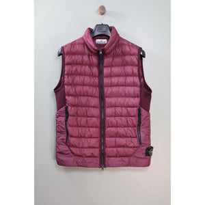 Stone Island Burgundy Micro Yarn Down Gilet