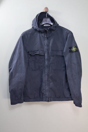 Stone Island Navy Stretched Cotton Twill Jacket
