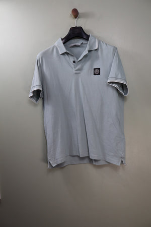 Stone Island Pastel Blue Slim Fit Polo